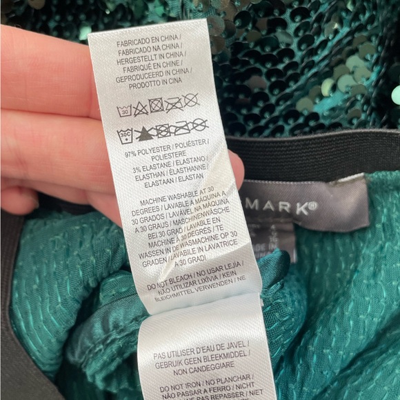 Primark Emerald Green Sequins Crop Pants small - Picture 7 of 7